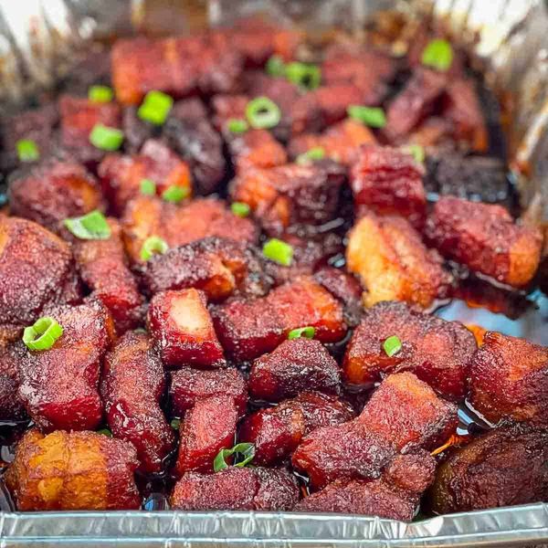 Smoked Pork Belly Burnt Ends on Pellet Grill