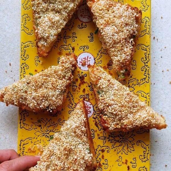 EASY SESAME PRAWN TOAST (SHRIMP TOAST) AIRFRYER